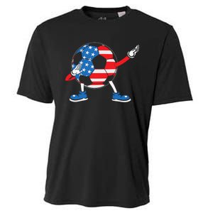 Dabbing Soccer USA Flag For Soccer Lover Cooling Performance Crew T-Shirt