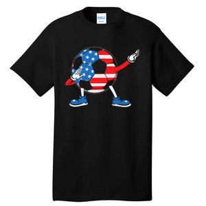 Dabbing Soccer USA Flag For Soccer Lover Tall T-Shirt