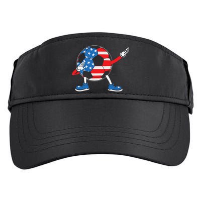 Dabbing Soccer USA Flag For Soccer Lover Adult Drive Performance Visor