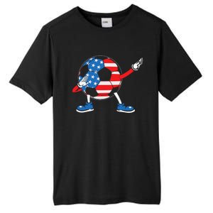 Dabbing Soccer USA Flag For Soccer Lover Tall Fusion ChromaSoft Performance T-Shirt