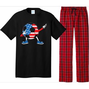 Dabbing Soccer USA Flag For Soccer Lover Pajama Set