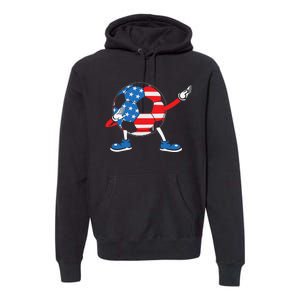 Dabbing Soccer USA Flag For Soccer Lover Premium Hoodie