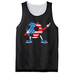 Dabbing Soccer USA Flag For Soccer Lover Mesh Reversible Basketball Jersey Tank