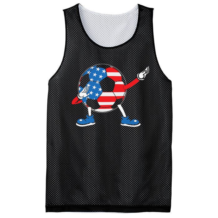 Dabbing Soccer USA Flag For Soccer Lover Mesh Reversible Basketball Jersey Tank