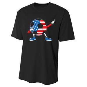 Dabbing Soccer USA Flag For Soccer Lover Performance Sprint T-Shirt