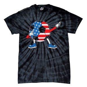 Dabbing Soccer USA Flag For Soccer Lover Tie-Dye T-Shirt