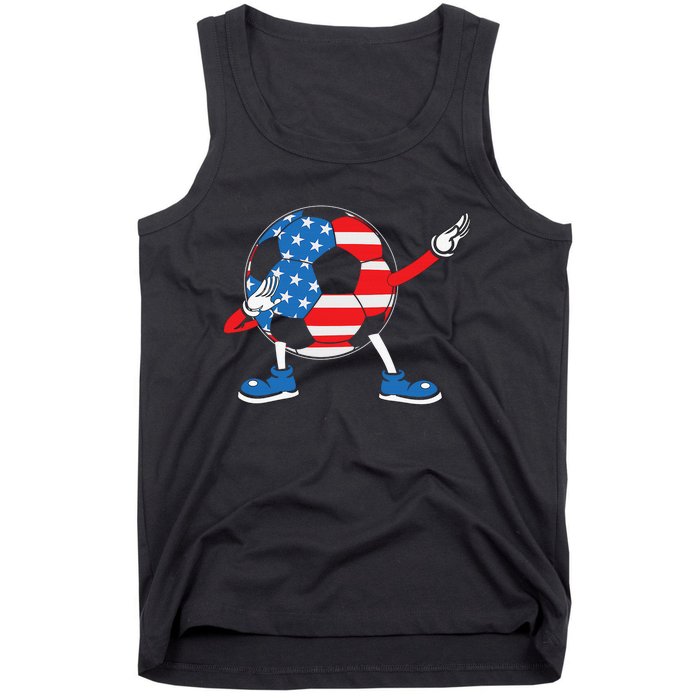 Dabbing Soccer USA Flag For Soccer Lover Tank Top