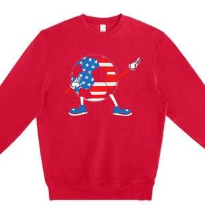 Dabbing Soccer USA Flag For Soccer Lover Premium Crewneck Sweatshirt