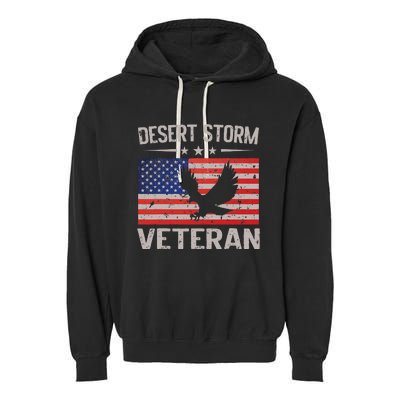 Desert Storm Veteran Persian War Service Ribbon Garment-Dyed Fleece Hoodie