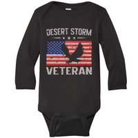 Desert Storm Veteran Persian War Service Ribbon Baby Long Sleeve Bodysuit