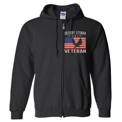 Desert Storm Veteran Persian War Service Ribbon Full Zip Hoodie