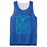 Distressed Skeleton Vintage Smiling Skull Ing Coffee Gift Mesh Reversible Basketball Jersey Tank