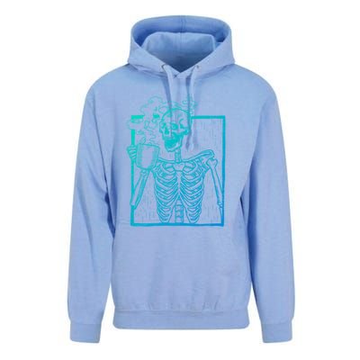 Distressed Skeleton Vintage Smiling Skull Ing Coffee Gift Unisex Surf Hoodie