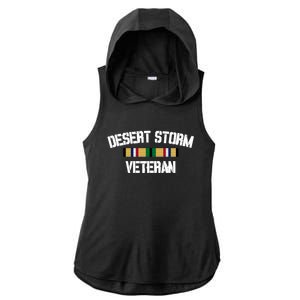 Desert Storm Veteran Pride Persian Gulf War Service Ribbon Gift Ladies PosiCharge Tri-Blend Wicking Draft Hoodie Tank