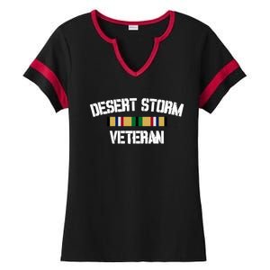 Desert Storm Veteran Pride Persian Gulf War Service Ribbon Gift Ladies Halftime Notch Neck Tee