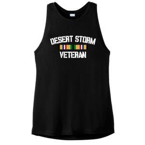 Desert Storm Veteran Pride Persian Gulf War Service Ribbon Gift Ladies PosiCharge Tri-Blend Wicking Tank