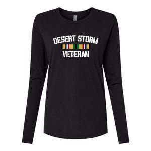 Desert Storm Veteran Pride Persian Gulf War Service Ribbon Gift Womens Cotton Relaxed Long Sleeve T-Shirt