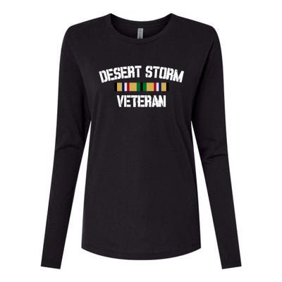 Desert Storm Veteran Pride Persian Gulf War Service Ribbon Gift Womens Cotton Relaxed Long Sleeve T-Shirt