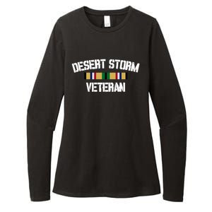 Desert Storm Veteran Pride Persian Gulf War Service Ribbon Gift Womens CVC Long Sleeve Shirt