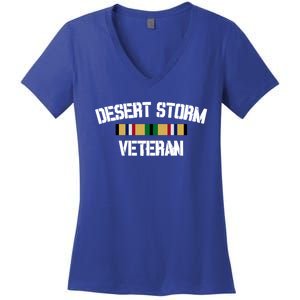 Desert Storm Veteran Pride Persian Gulf War Service Ribbon Gift Women's V-Neck T-Shirt