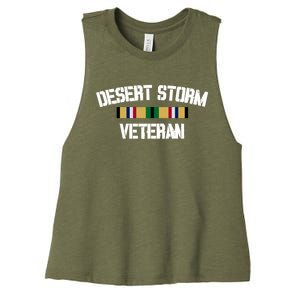 Desert Storm Veteran Pride Persian Gulf War Service Ribbon Gift Women's Racerback Cropped Tank