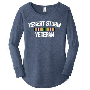 Desert Storm Veteran Pride Persian Gulf War Service Ribbon Gift Women's Perfect Tri Tunic Long Sleeve Shirt