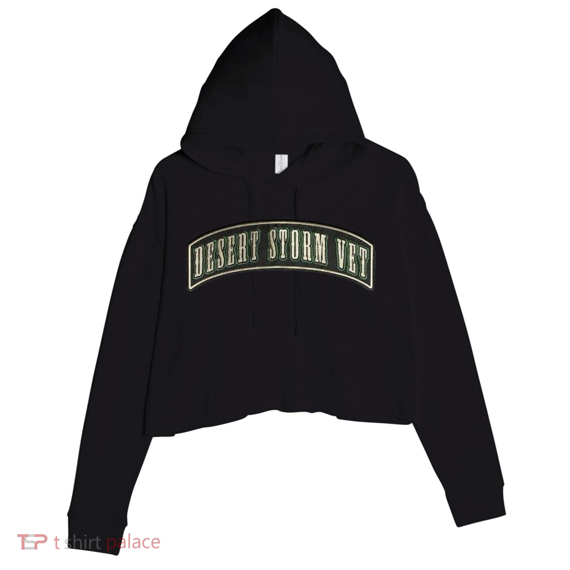 Desert Storm Veteran Crop Fleece Hoodie