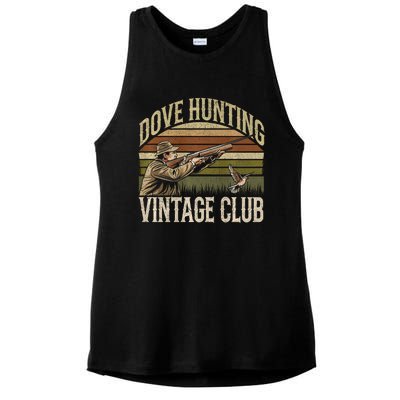 Dove Slayerr Vintage Club Bird Hunter Dove Season Ladies PosiCharge Tri-Blend Wicking Tank