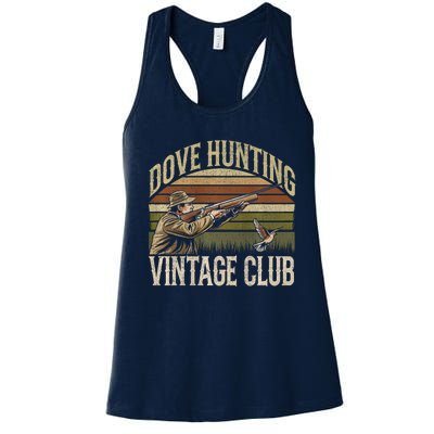 Dove Slayerr Vintage Club Bird Hunter Dove Season Women's Racerback Tank