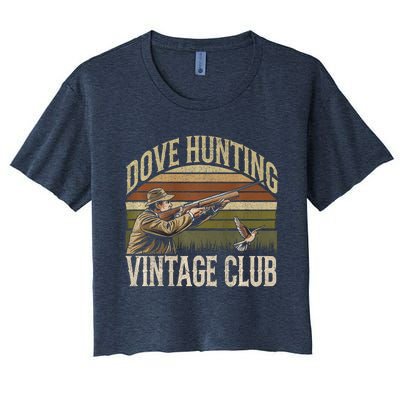 Dove Slayerr Vintage Club Bird Hunter Dove Season Women's Crop Top Tee