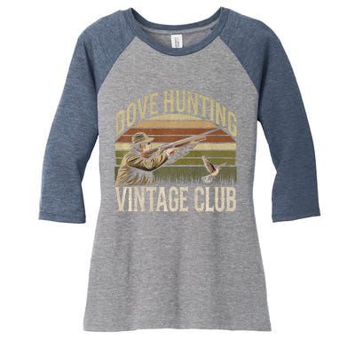 Dove Slayerr Vintage Club Bird Hunter Dove Season Women's Tri-Blend 3/4-Sleeve Raglan Shirt