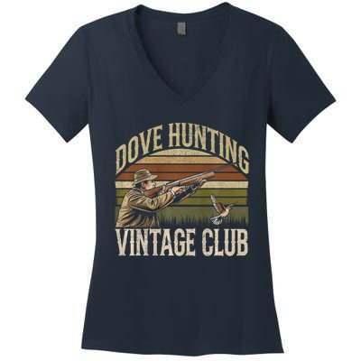 Dove Slayerr Vintage Club Bird Hunter Dove Season Women's V-Neck T-Shirt