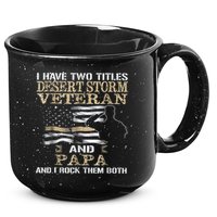 Desert Storms Veteran And Papa Rocks Them Both Veteran Dads Cool Gift 15oz Campfire Ceramic Mug