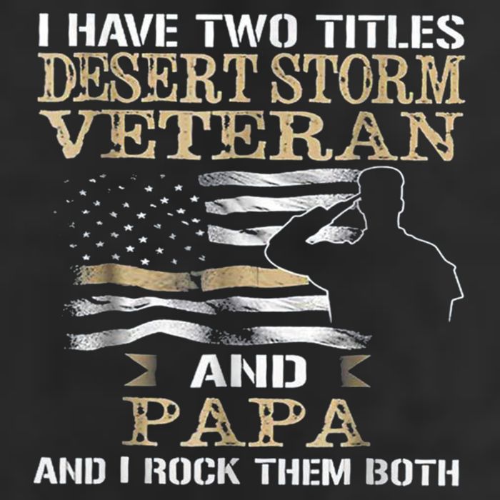 Desert Storms Veteran And Papa Rocks Them Both Veteran Dads Cool Gift Golf Towel