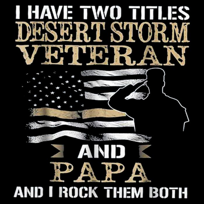 Desert Storms Veteran And Papa Rocks Them Both Veteran Dads Cool Gift Wool Snapback Cap