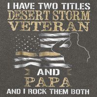 Desert Storms Veteran And Papa Rocks Them Both Veteran Dads Cool Gift Cotton Canvas Backpack