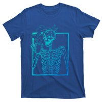 Distressed Skeleton Vintage Smiling Skull Ing Coffee Gift T-Shirt