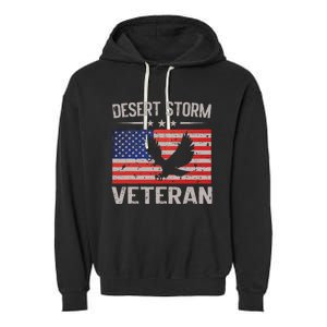 Desert Storm Veteran Persian War Service Ribbon Garment-Dyed Fleece Hoodie