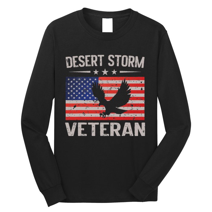 Desert Storm Veteran Persian War Service Ribbon Long Sleeve Shirt