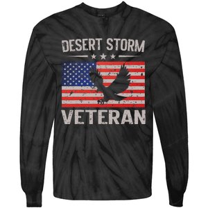 Desert Storm Veteran Persian War Service Ribbon Tie-Dye Long Sleeve Shirt