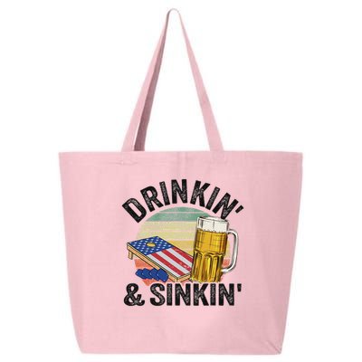 Drinkin' & Sinkin' Vintage American Flag Grandpa Cornhole 25L Jumbo Tote