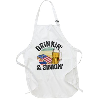 Drinkin' & Sinkin' Vintage American Flag Grandpa Cornhole Apron
