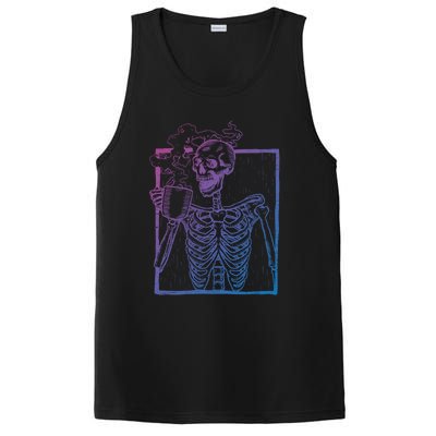 Distressed Skeleton Vintage Smiling Skull Ing Coffee Gift PosiCharge Competitor Tank