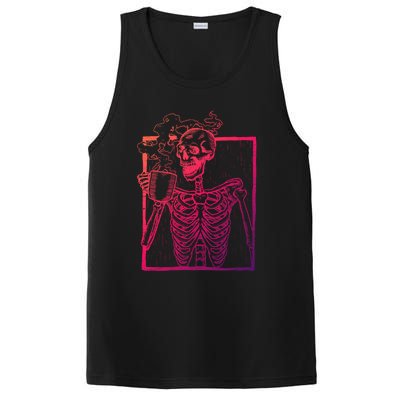 Distressed Skeleton Vintage Smiling Skull Ing Coffee Gift PosiCharge Competitor Tank