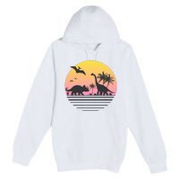 DINOSAURS SUNRISE VINTAGE Premium Pullover Hoodie