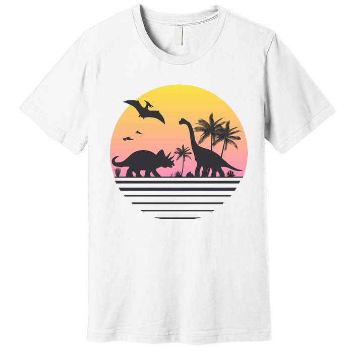 DINOSAURS SUNRISE VINTAGE Premium T-Shirt