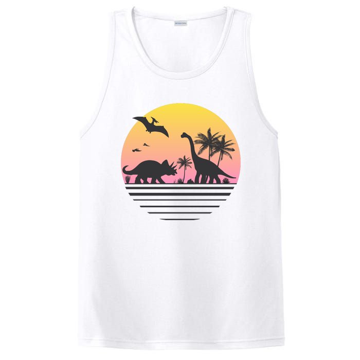 DINOSAURS SUNRISE VINTAGE PosiCharge Competitor Tank