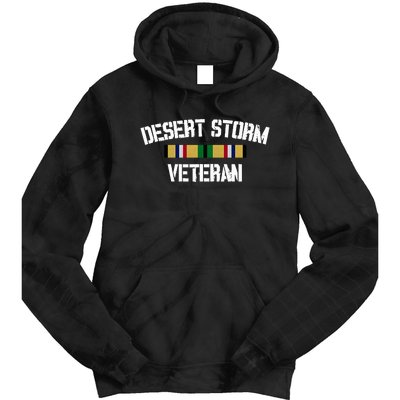 Desert Storm Veteran Pride Persian Gulf War Service Ribbon Tie Dye Hoodie