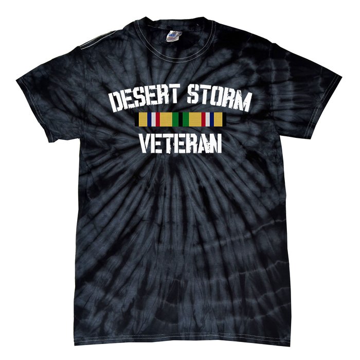 Desert Storm Veteran Pride Persian Gulf War Service Ribbon Tie-Dye T-Shirt