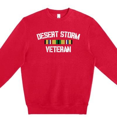 Desert Storm Veteran Pride Persian Gulf War Service Ribbon Premium Crewneck Sweatshirt